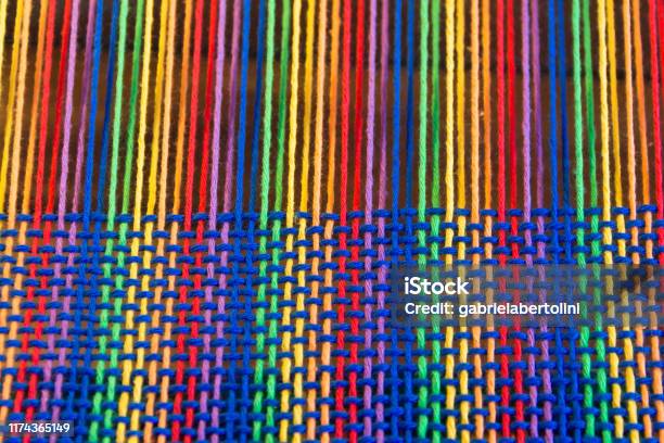 Comb Loom With Rainbow Colors And Diversity Flag Stock Photo - Download Image Now - Diversity, LGBTQIA Culture, Textile