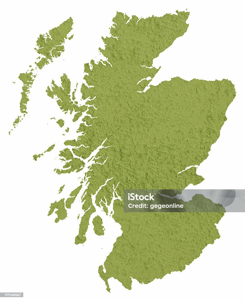 Verde mappa di Scozia - Foto stock royalty-free di Carta geografica