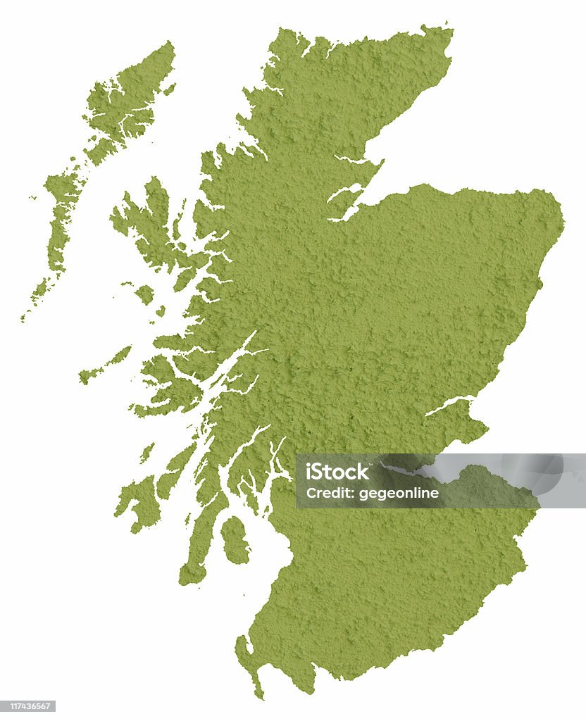 Green mapy Scotland - Zbiór zdjęć royalty-free (Mapa)