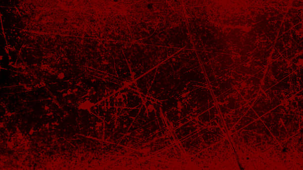istock grunge halloween background with blood splash space on wall 1174366322