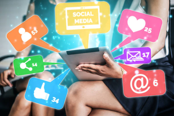istock Social media and people network technology concept 1174367061