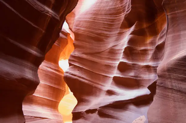 abstraction created by sandstone walls of Antelope Canyon, USA