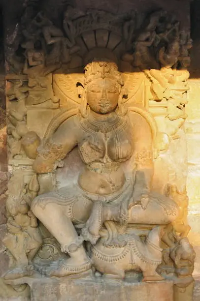 Photo of Sculpture of Yogini, Chausath Yogini mandir, Khajuraho, Madhya Pradesh India