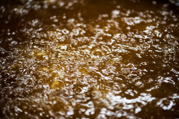 Boiling oil background in kitchen