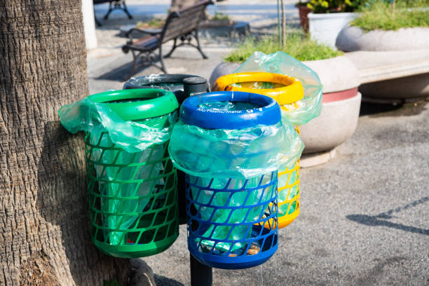 istock Trash can separated, waste separation, trash can outdoor 1174374161