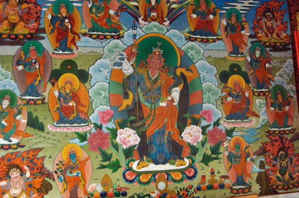 istock Wall painting inside monastery, Bylakuppe. Mysore district, Karnataka, 1174375207