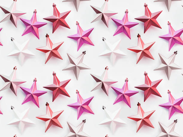 istock Seamless pattern. New Year background with decorative stars. Colorful decorations for Christmas tree. 1174381369