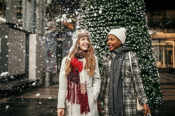 istock Young women having fun on a winter day 1174384184