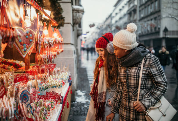 istock Two young women shopping for Christmas 1174385667