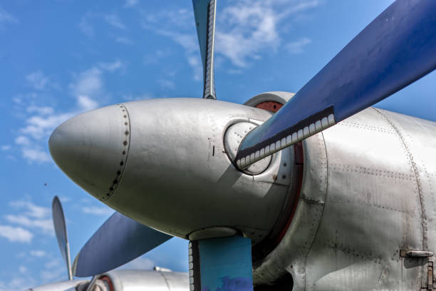 istock Propellers of turboprop engines close-up. 1174385742