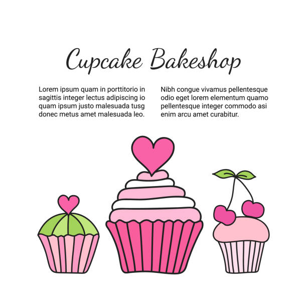 illustrations, cliparts, dessins animés et icônes de carte de gâteau - cupcake cake birthday cake muffin