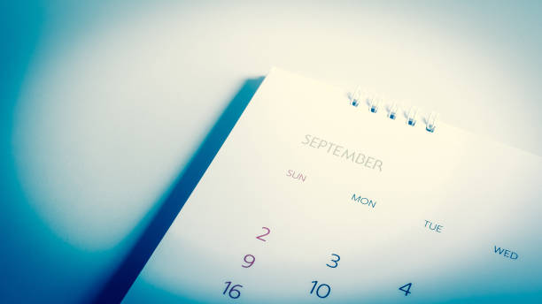 istock Close up Blue calendar September in planning concept. 1174390579