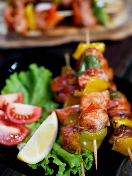 istock Salmon skewers 1174392047