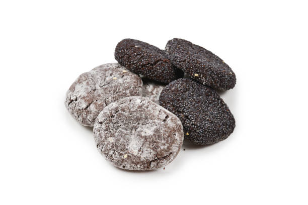 istock Chocolate cookies isolated on white background. 1174396617