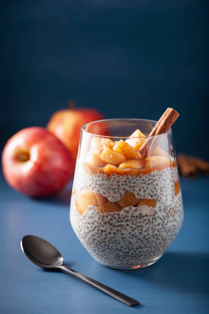 istock chia pudding with cinnamon simmered apples and peanut butter 1174402394