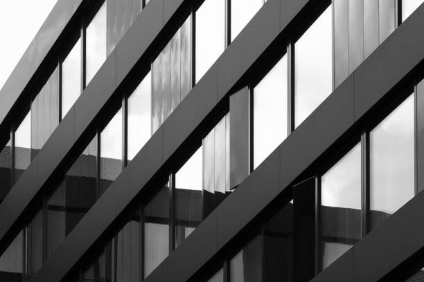Facade of a modern office building in Frankfurt, Germany