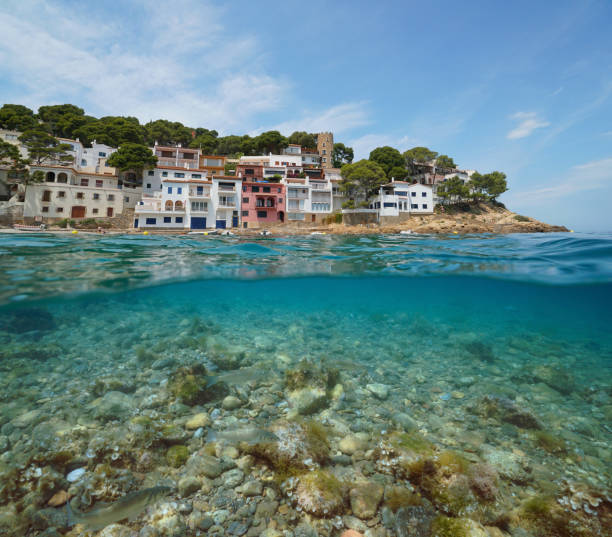 istock Coastline Mediterranean village Spain over under 1174412004