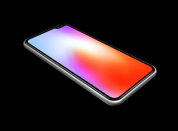 istock All-screen colorful smartphone mockup isolated on black. 3D render 1174413637