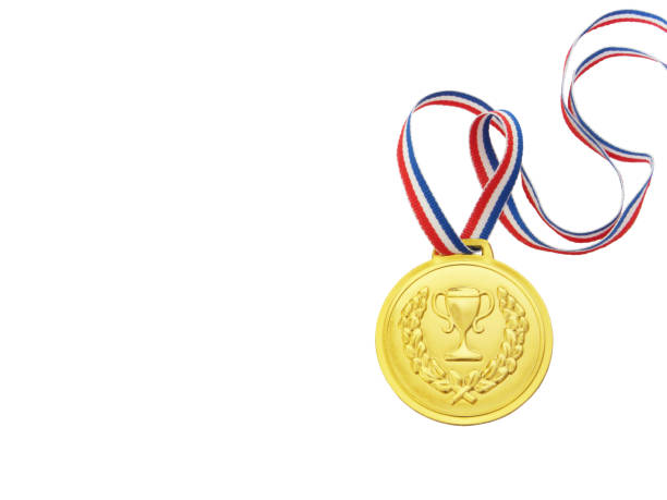 istock Gold medal with ribbon isolated on white 1174414310
