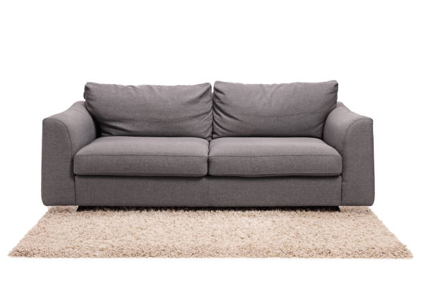 istock Studio shot of a grey sofa on a carpet 1174415577