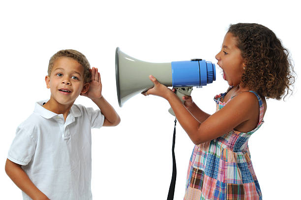 Ragazza urlare A boy - foto stock