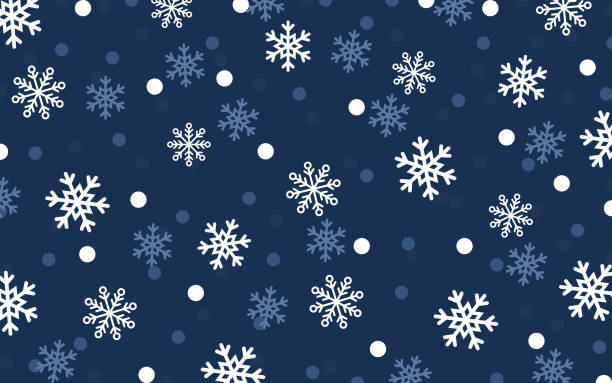 Falling snow on dark blue background Falling snow on dark blue background christmas chaos stock illustrations