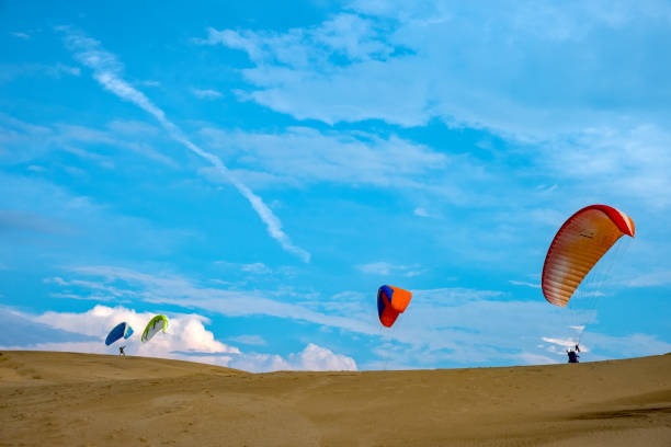 Enjoy paragliding at the Tottori Sand Dunes