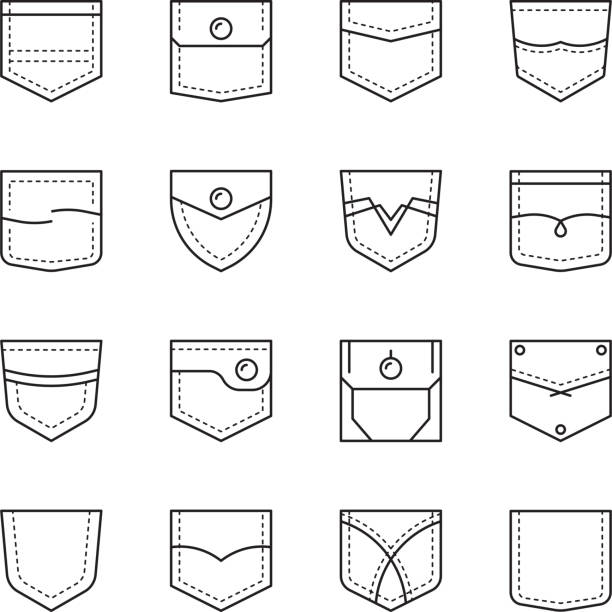 Jeans Pocket Drawing Stock Illustrations, Royalty-Free Vector Graphics ...