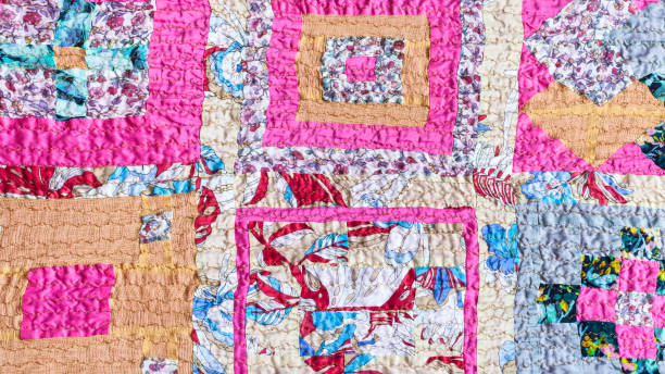 istock ornament of patchwork scarf stitched from strips 1174421131