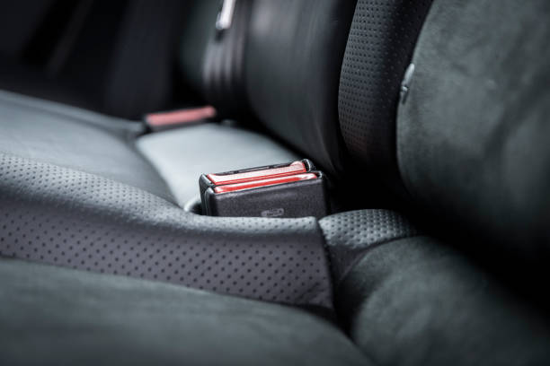 istock Close up view of seat belt lock 1174425665