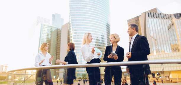 istock Business partners discussing crypto currency outside 1174425751
