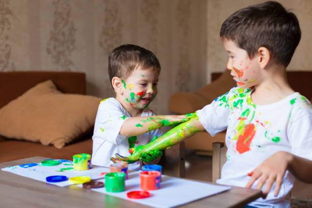 istock Face, painted, hands, white t-shirt 1174438326