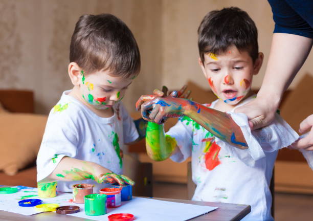istock Face, painted, hands, white t-shirt 1174438687