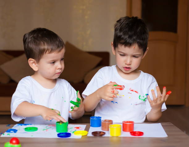 istock Face, painted, hands, white t-shirt 1174438827