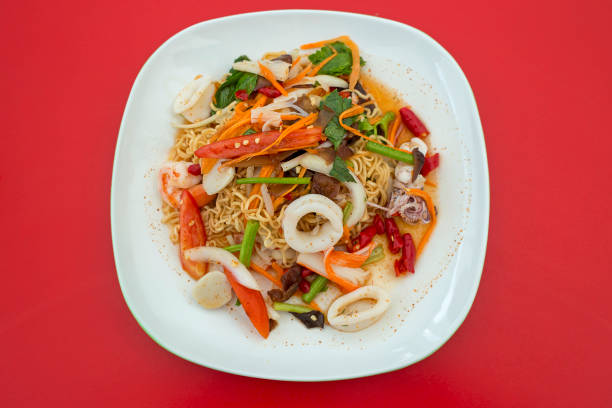Instant noodle spicy salad thai food