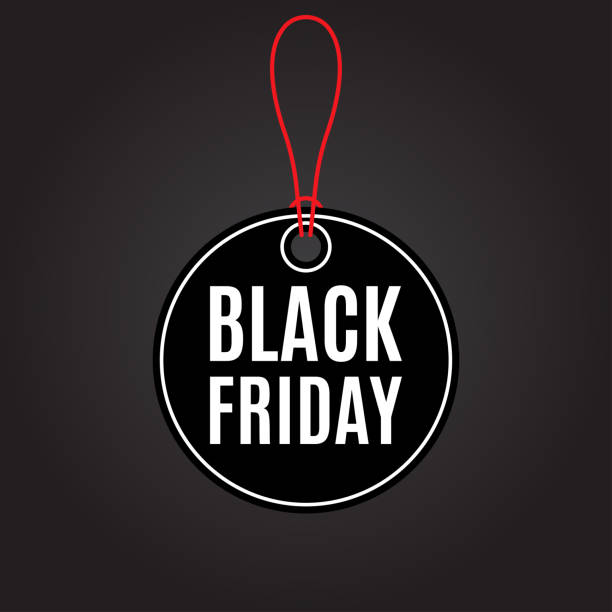 istock Black Friday sale price tag. Hanging discount circle label. Vector illustration. 1174454460