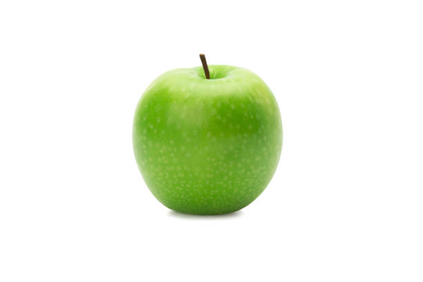istock Ripe whole green apples isolated on white background with clipping path. 1174457510