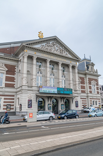 Amsterdam, Netherlands - June 7, 2019: Concertgebouw concert hall in Amsterdam, Netherlands.