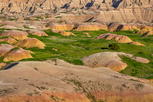 The Yellow Mounds area in the Badlands National Park is an example of a fossil soil, or paleosol.