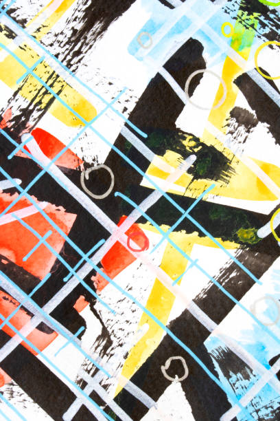 istock Watercolour and Ink Abstract Lined Background Art 1174463098