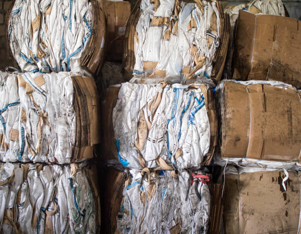 istock Pressed debris, bags from the product, polyethylene, garbage compacting, pressed 1174467734