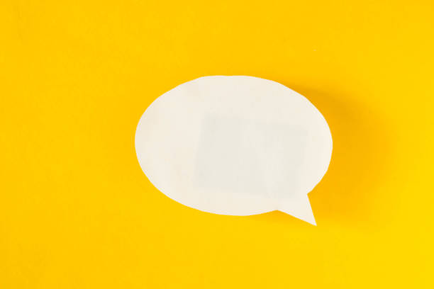 istock Symbol sign message from a white paper on a yellow background, social network, message 1174469116