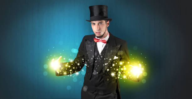 istock Illusionist holding superpower on his hand 1174469120