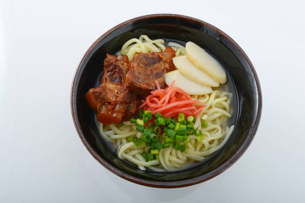 Delicious Okinawa soba noodle in a bowl
