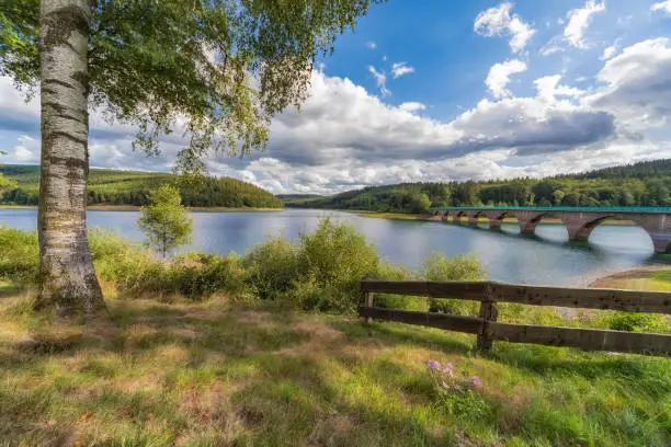 Klamer Bridge over the Verse dam in the Sauerland in Germany.