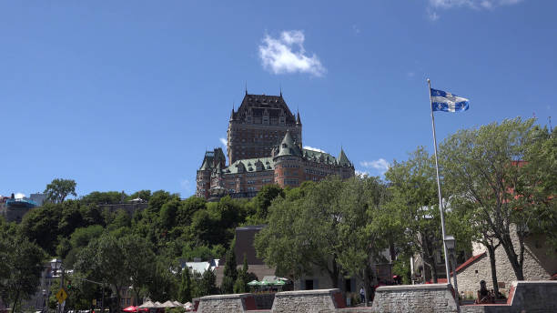 istock Old quebec city and montmorency fall 1174473323