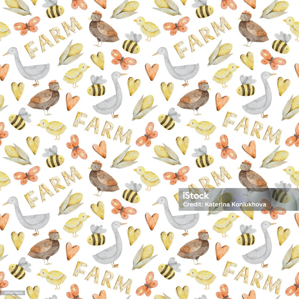Farm Design Patterns Farm Pattern Stock Illustration - Download Image Now - Animal ...
