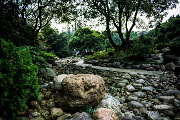 Moody light during the dusk at this beautiful garden in Wuxi City, Jiangsu Province, Eastern China.