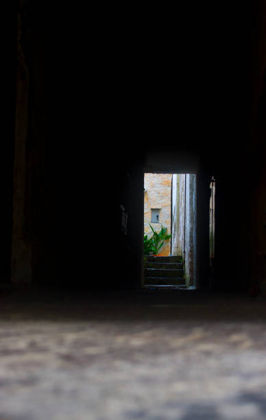 istock Dark corridor in small village 1174478113