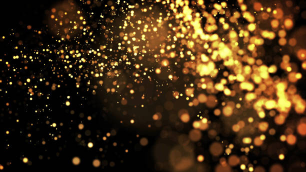 istock composition of gold particles with a depth of field 3d render 1174483327